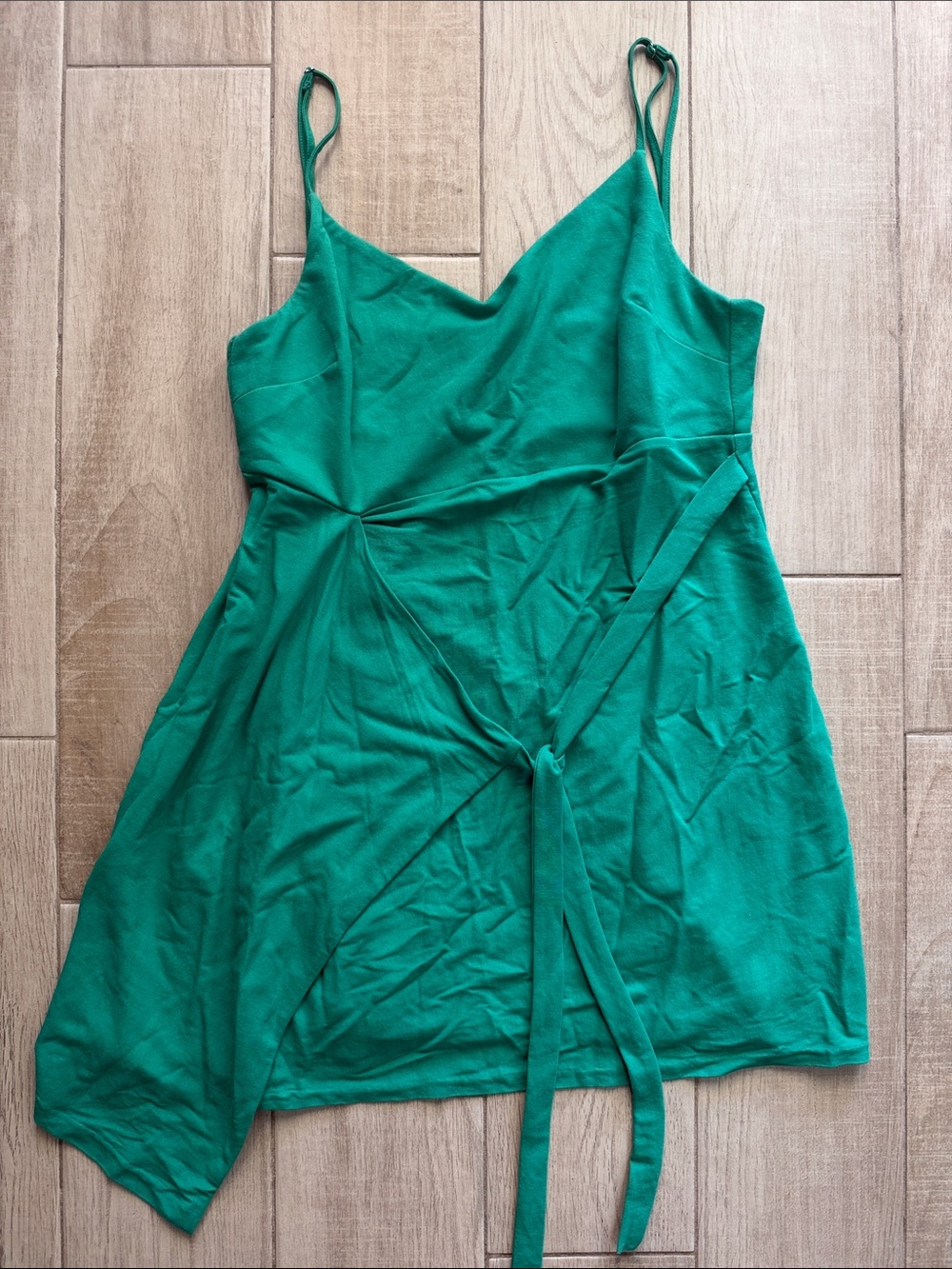 MNG Emerald Green Spaghetti Strap Wrap Dress - Women’s 6